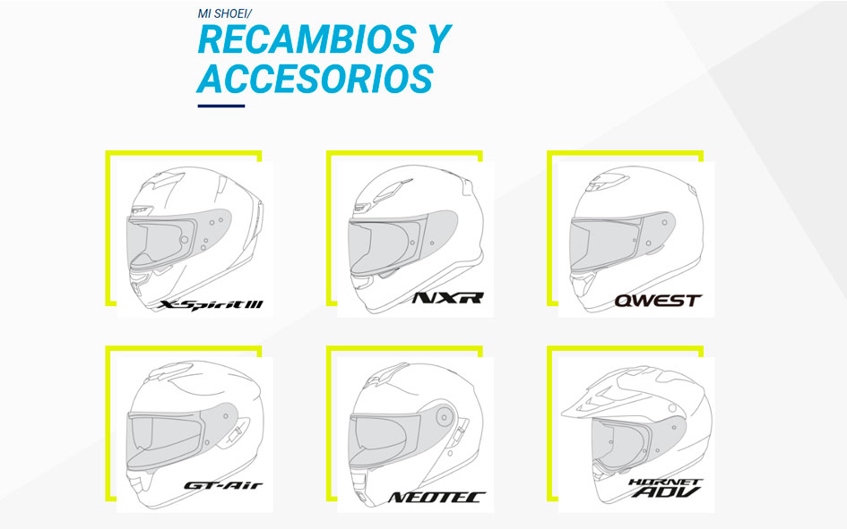 NOVEDADES - Nueva sección de recambios y accesorios SHOEI